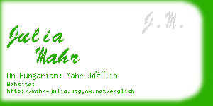 julia mahr business card